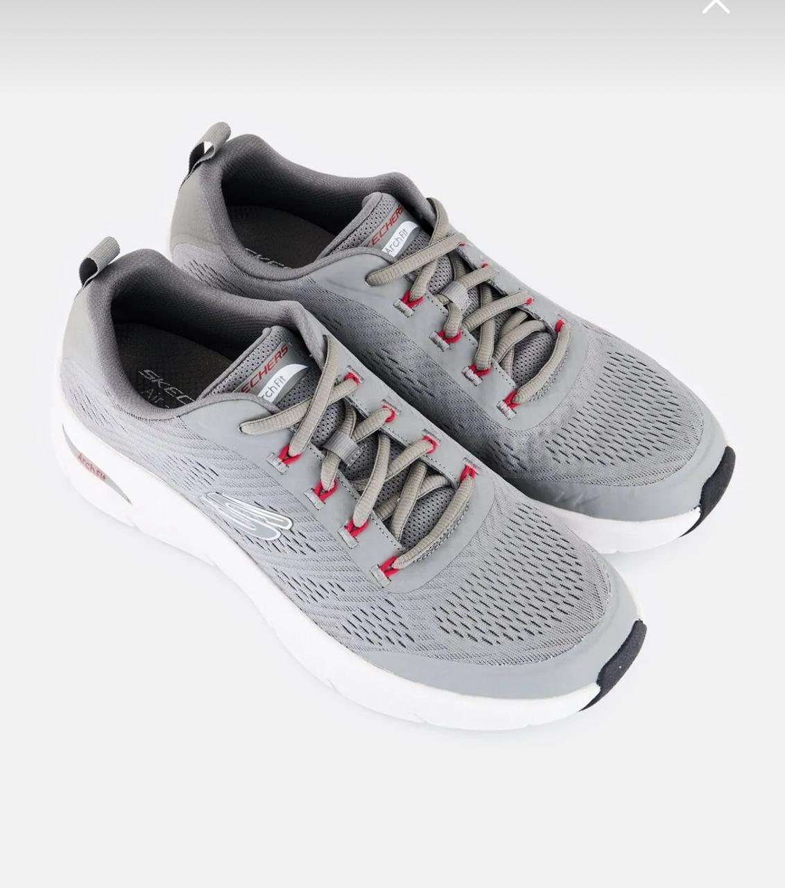 Skechers Men Arch Fit Dlux Summer Lace Up Running Shoes, Grey